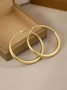 Simple Geometric Round Design Hoop Earrings, Fashion Alloy Ear Piercing Jewelry for Women and Girls, Casual All-match Accessories for Party, Daily Clothing Decoration, Circle Shape Earrings
