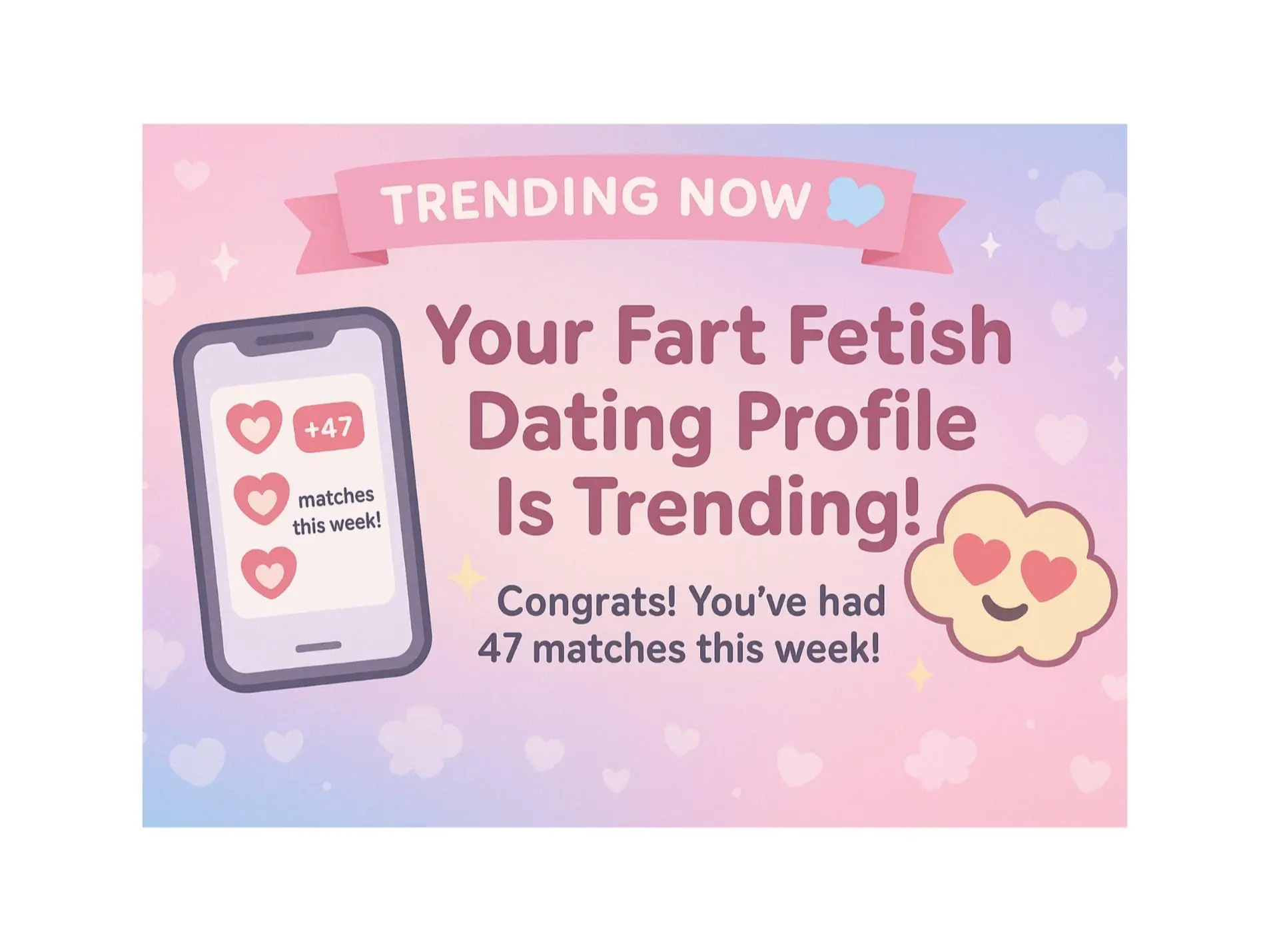 Funny Anonymous Prank Postcard – “Fart Fetish Dating Profile” – Hilarious Gag Gift, Joke Card, Revenge Mail, Adult Humor