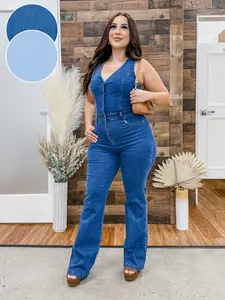 Graciela Button Front Denim Jumpsuit