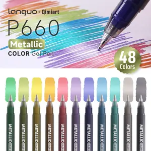 Languo 3D Acrylic Gel Pen Set with 48 Metallic Colors, 1.0mm Fine Tip for Drawing and Sketching, Ideal for Students and Art Beginners, DIY Painting Supplies, Art Supplies, Art Materials