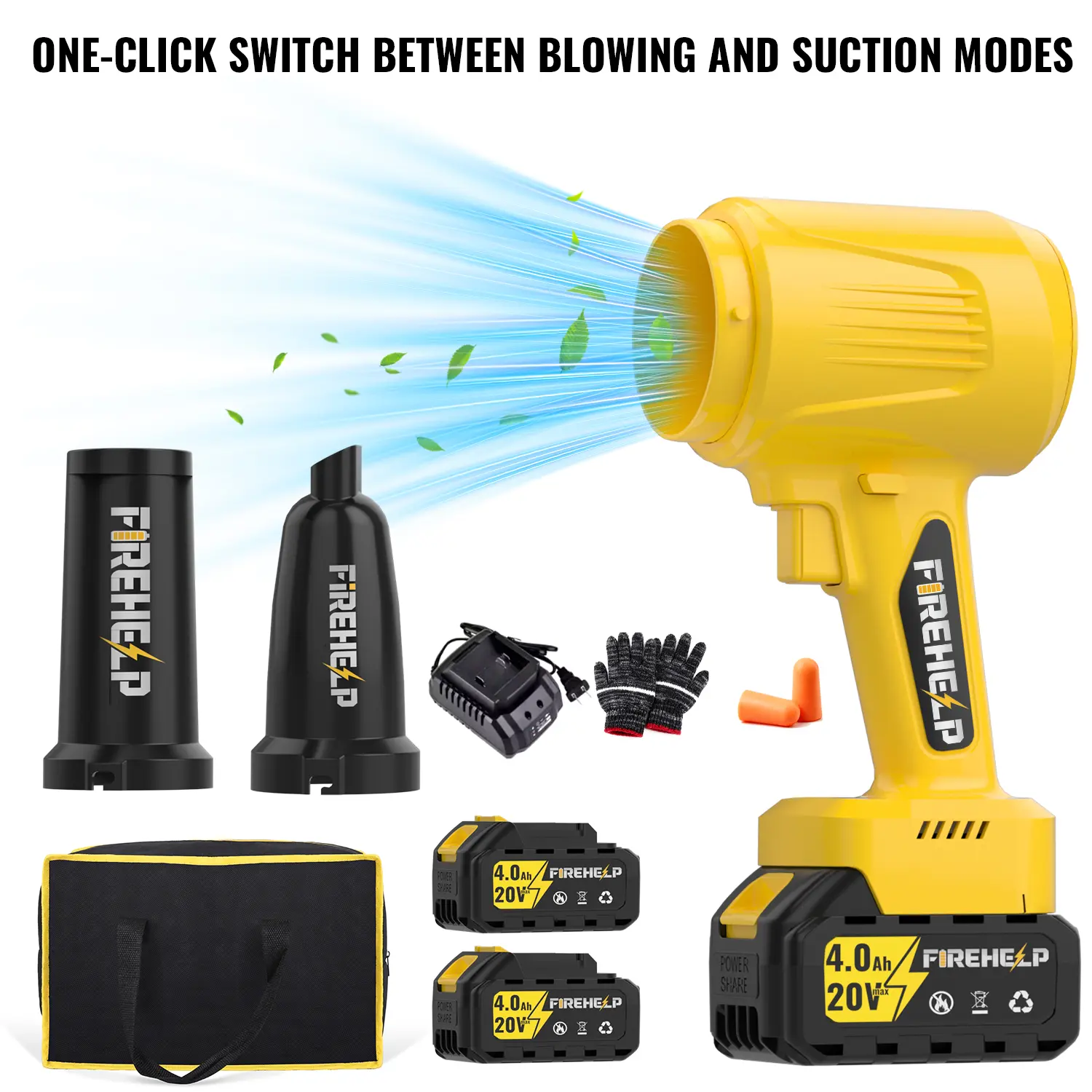 DateSea 1200G [Mother's Day Gift] Portable Car Vacuum Cleaner, Turbo Jet Blower, Leaf Blower, Powerful Turbo Fan, Pure Copper Motor, Car Drying After Washing, Handheld Snow Blower, Cordless Turbo Power Air Dust Remover, Garden Maintenance, Holiday Gift,