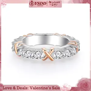 【#42 X Band】Stacking Synthetic Moissanite Ring in 925 Sterling Silver