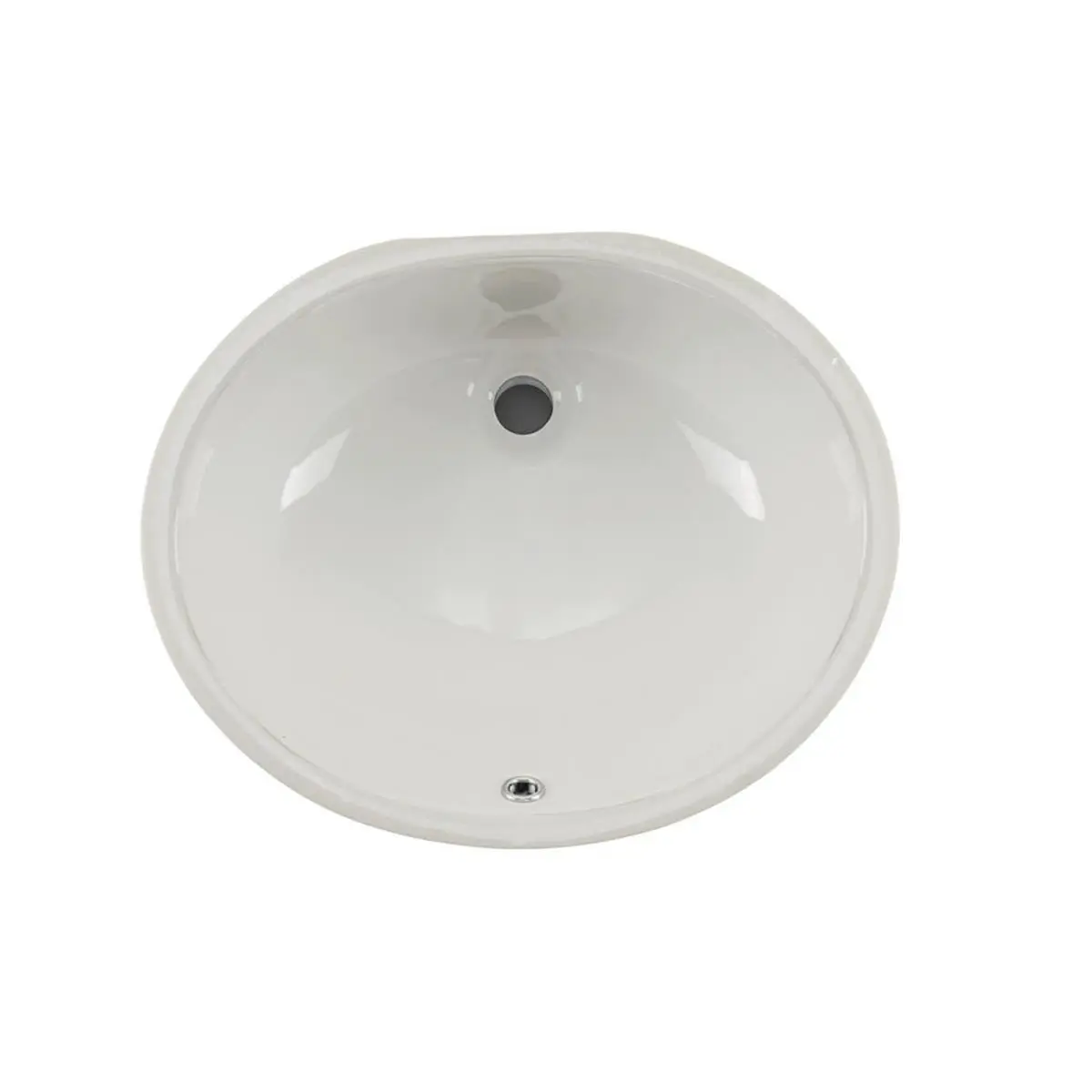 212 MAIN RTU1916-6W Undermount Single Bowl Bathroom Sink, Oval Shape, Size 19", White, Offset Drain