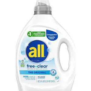 all free clear, Original, Liquid Laundry Detergent for Sensitive Skin, Unscented and Hypoallergenic, Concentrated, 82.5oz, 110 Loads