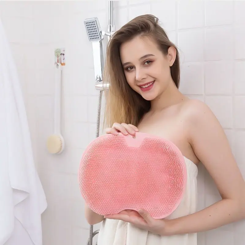 Shower Foot and Back Scrubber with Suction Cup, Wall-Mountable Body Scrubber, Exfoliating Shower Scrubber, No Battery Required, Ideal for Bath Accessories, Body Care Tool, Body Wash Scrubber