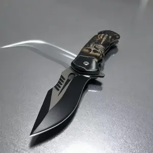 Cool skull ghost head pattern stainless steel high-hardness multi-functional folding knife, portable rope knife and glass shards machine, metal handle, perfect for camping, fishing and outdoor exploration, Christmas and Halloween gifts