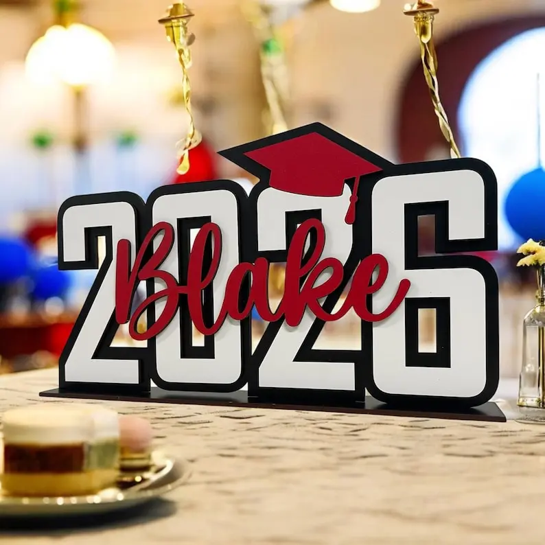 Personalized Graduation Table Centerpiece and Photo Prop, 2026 Sign Senior Custom, Graduation Table Centerpieces for 2026, Graduation 2026 Gifts, Graduation Decorations 2026