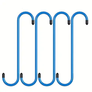 Brake booster hook, blue S-shaped, 4-piece set, brake disc brake maintenance hook, with rubber cover, safety insulated braking hook, Brake Spreading Tools, Caraccessory