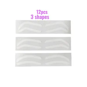 Ready Shape Tape Brow Stencils - 12pcs Set 3 Shapes for Makeup and Cosmetic Use