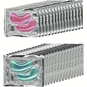 Collagen Eye Mask Skincare Eye Pads - 30 Pairs Pink & Green Under Eye Patches for Dark Circles Puffy Eyes Wrinkles Hydration Moisturizer Makeup Enhancer Cosmetic Radiant