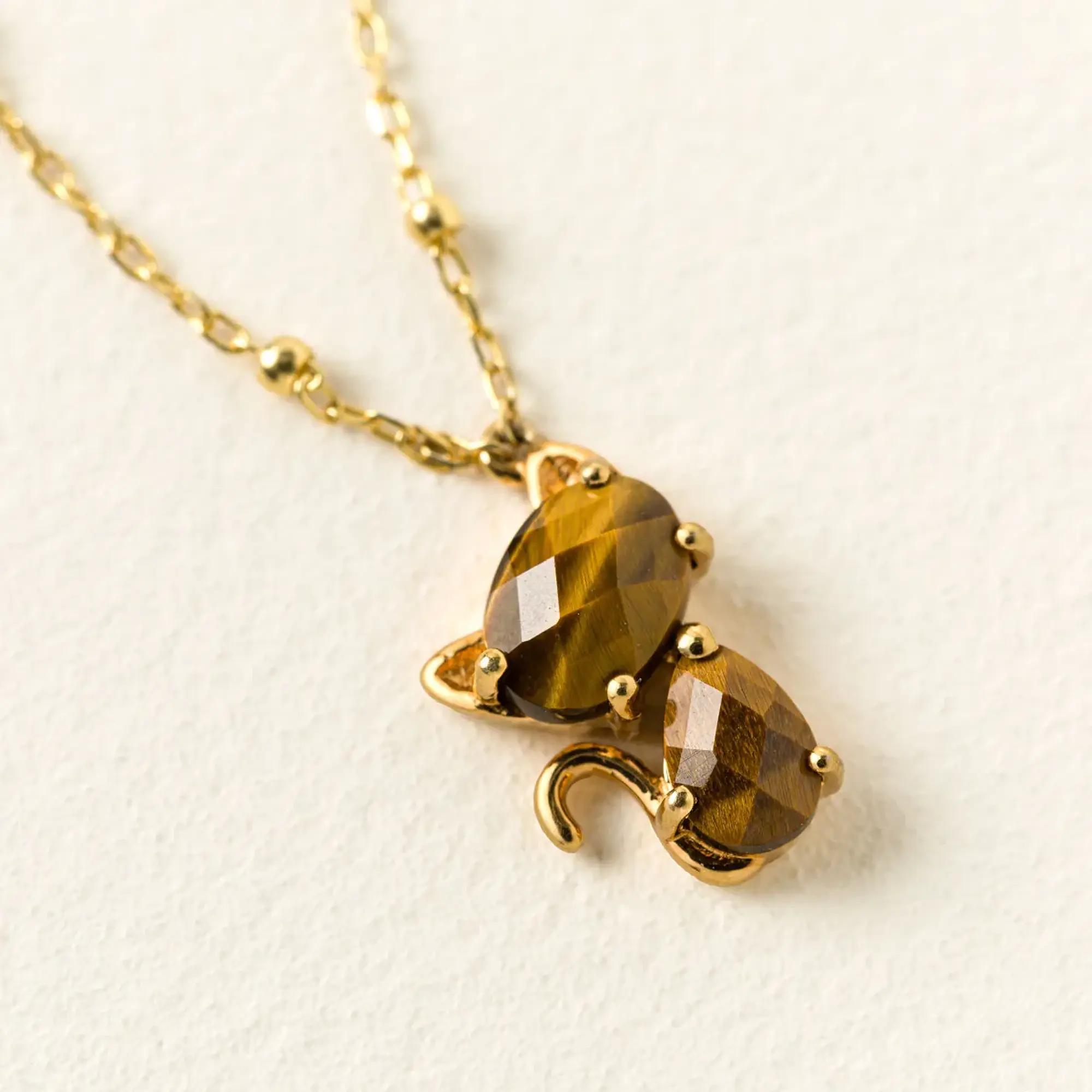 Gratinsta LLC Faceted Feline Cat Necklace, Women's Costume Jewelry Accessory, Jewelry For Women