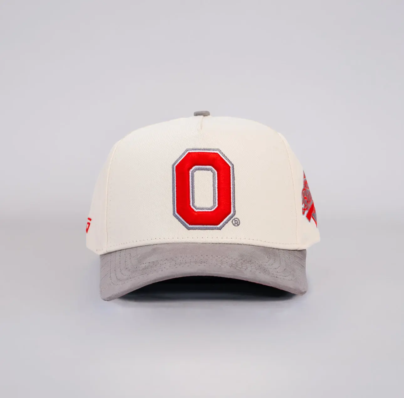Ohio State Block O / Cream & Grey Suede