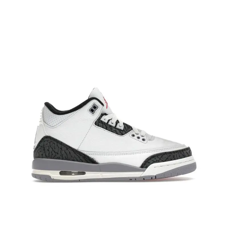 Jordan Kid's 3 Retro Cement Grey Basketball Shoes, from StockX