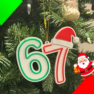 67 Christmas Ornament/Keychain! - Accessories, Funny, Decor, Gag Gifts, Decoration, Ornament, 67, Birthday Party, memes, kid, boy, girl, presents, young, keychain