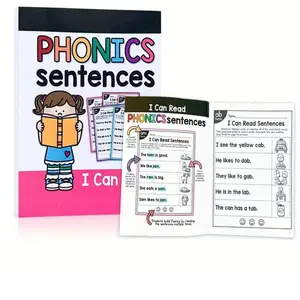 Pre-K English Reading Practice Book, Phonics Sentences, 102 Pages, Early Education Storybook Toy, Develops Reading Skills, Fun Learning Activity