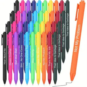 10/40pcs Humorous Ballpoint Pen set, daily cursing pen, Novel pen, dirty cursing, rude complaint quote pen, suitable for Christmas gifts, colleagues, office supplies, black ink (work is very bad), school supplies, Funny Teacher Pens