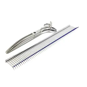 New Blue Moon Chunker Dog Grooming Scissor + Comb Set