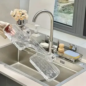 PrimPick Non-drilling suction cup wall-mounted bathroom storage rack - multi-compartment chrome-colored plastic washbasin storage rack, suitable for toothbrushes, bottles, etc., space-saving modern design, Toothbrush Holders, Bathroom Accessory