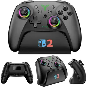 Wireless Switch Pro Controller with Charger for Nintendo Switch 2/Switch OLED/Lite, Hall Effect PC Game Joysticks/iOS/Android Remote Accessories Interactive Gaming Figures