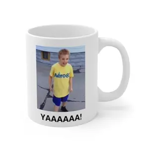 Crack Kid Mug - "Yaaaaaa!" -  Crack Kis is at it again - Classic Youtube Meme - Funny Meme - White, Ceramic, 11 fl oz Mug