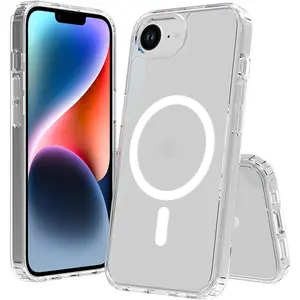 Magnetic Case for iPhone 16E,Fit for MagSafe,Protective Cover, Shockproof,Pocket-Friendly,Slim for iPhone 16E Case Transparent (Transparent, iPhone 16E)