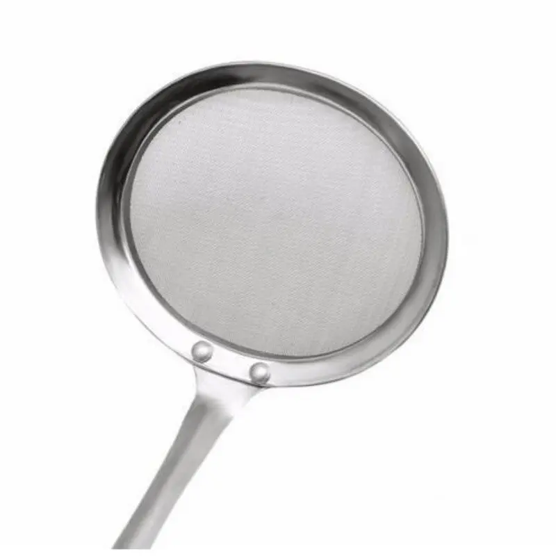 Fine Mesh Skimmer Spoon, 304 Food Grade Stainless Steel Strainer, Heat Resistant Anti-Scald Handle, Reinforced Design, for Home Restaurant Hotel Kitchen, Daily Cooking Tool