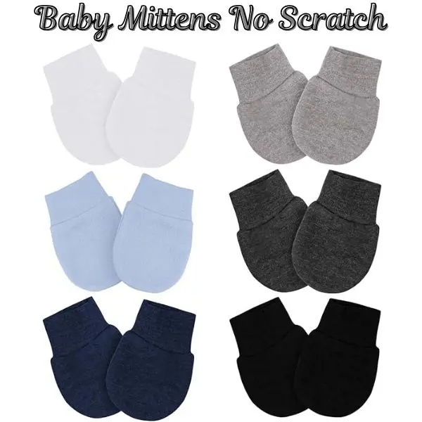 Unisex Soft Cotton Baby Mittens - Anti-Scratch Protective Glove for 0-6 Months Newborns, Essential Infant Accessory, Easter Gift, Plain Solid, 1 Set, Hand Wash Only, Portable, Versatile Use
