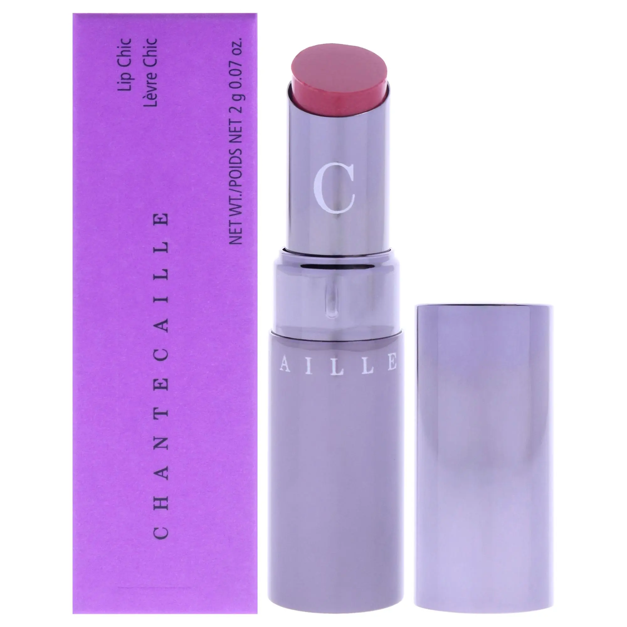 Chantecaille Lip Chic Tea Rose Women's Lipstick - 0.07 oz, Chic Finish for Refined Look, Purple Box Packaging, Chic, Refined Look
