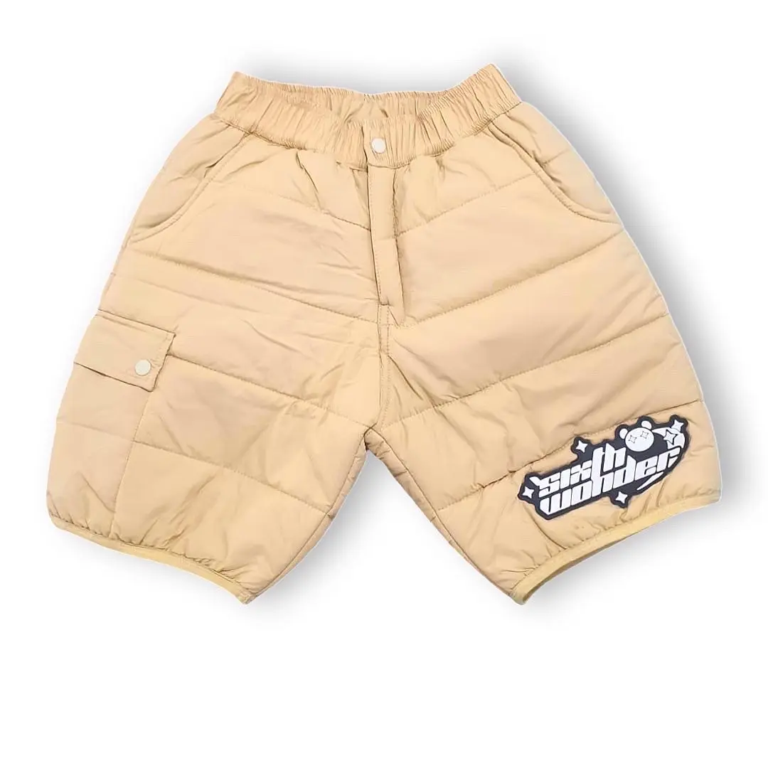 Men's Casual Puffer Shorts, Stylish Streetwear Design in a Soft Quilted Fabric with 5 Functional Pockets, Outdoor, Small, Loose