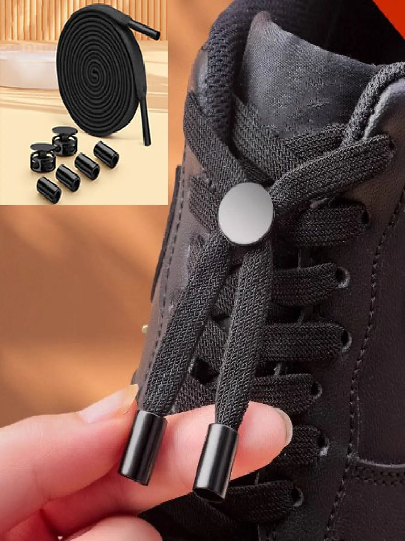 No Tie Shoelaces for Men Women, Elastic Adjustable Metal Buckle, Lazy Shoe Laces, Easy to Use, Perfect for Casual Shoes, Sports Shoes, Outdoor Sneakers, Shoe Strings No Tie, Shoe Accessories