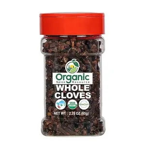 Organic Whole Cloves | 2.29 oz or 65g | USDA Organic Approved | Vegan | Non-GMO, All Natural Blend - 100% Raw and Natural Spice Flavor Dried