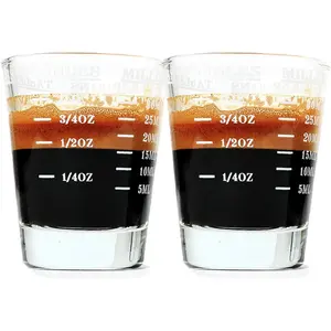 Non Fading Shot Glass Measuring Cup Jigger, Tablespoon Measuring Spoon Bartender Accessories for Bar Bartending 2 Pcs White