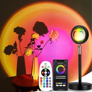 Sunset Lamp with APP & Remote Control,16 Colors Night Light 180° Rotation Rainbow 4 Modes Setting for Photography/Selfie/Party/Home/Living Room/Bedroom Decor, Gifts Women LEKEONE