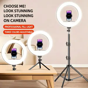 Lighting kit, portable selfie light with stand, a set of dimmable video conferencing lights, multiple colour options, with an adjustable stand, ideal for video recording, short-form video platforms, vlogging and live streaming, #SummerVibes