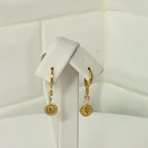 Small Coin Huggie Earrings - Gold-Toned Coin Design, Ideal for Everyday Wear, Lightweight and Comfortable
