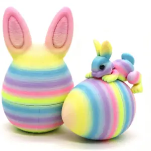 3D Printed Bunny Egg Set, Rabbit Ear Egg Shell Shape, Easter Home Decor Craft, Perfect Gift for Kids, Valentine's Day, Birthday Party