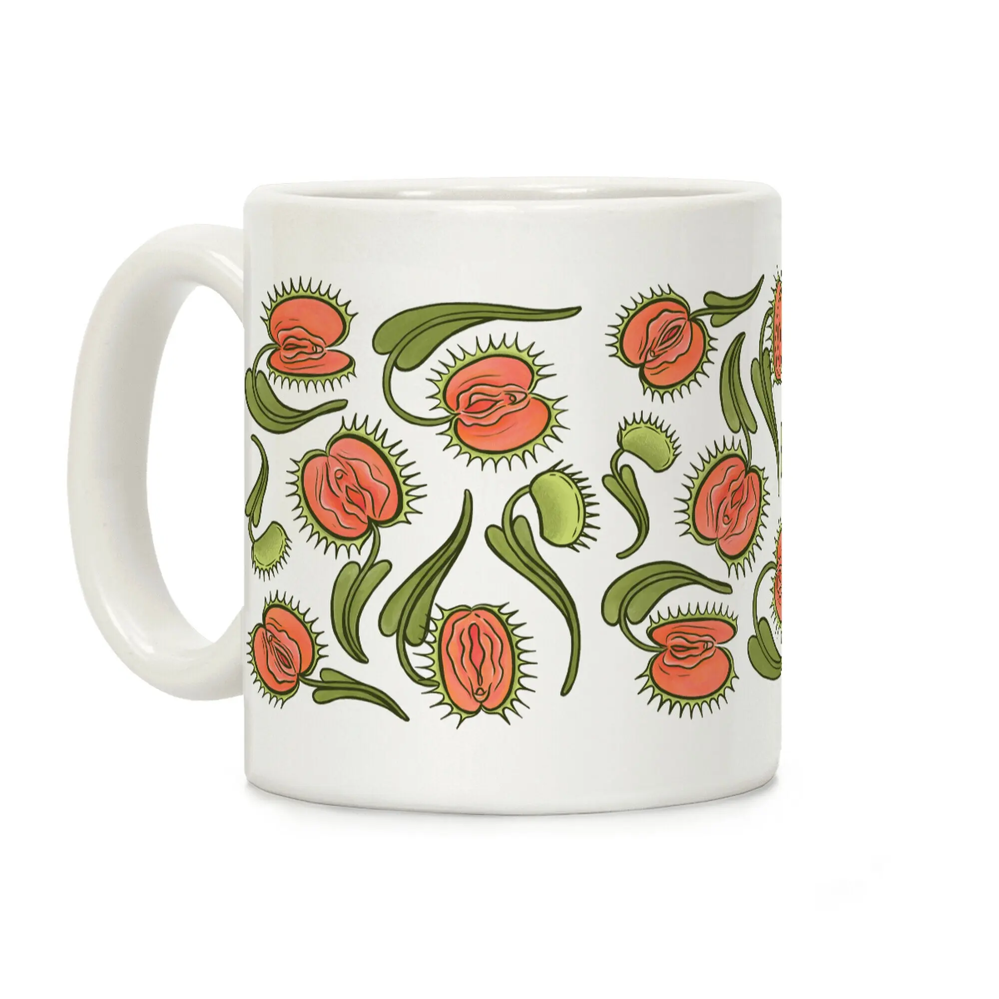 Sale Up to 50% ] Venus Flytrap Vulvas Coffee Mug,  11 oz or 15 oz Ceramic Drinkware with Large Handles, Printed in the USA