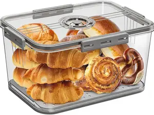 Bread Box for Kitchen Countertop | Airtight Bread Storage Container with New Upgrade Time Recording Lid – Bread Keeper for Homemade Bread, Donuts, Bagels, Toast, and Cookies