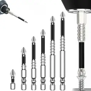 k5 (6pcs) titanium alloy impact-resistant non-slip crosshead，Highly Magnetic Screwdriver Drill Bit Set，Screwdriver drill bit set
