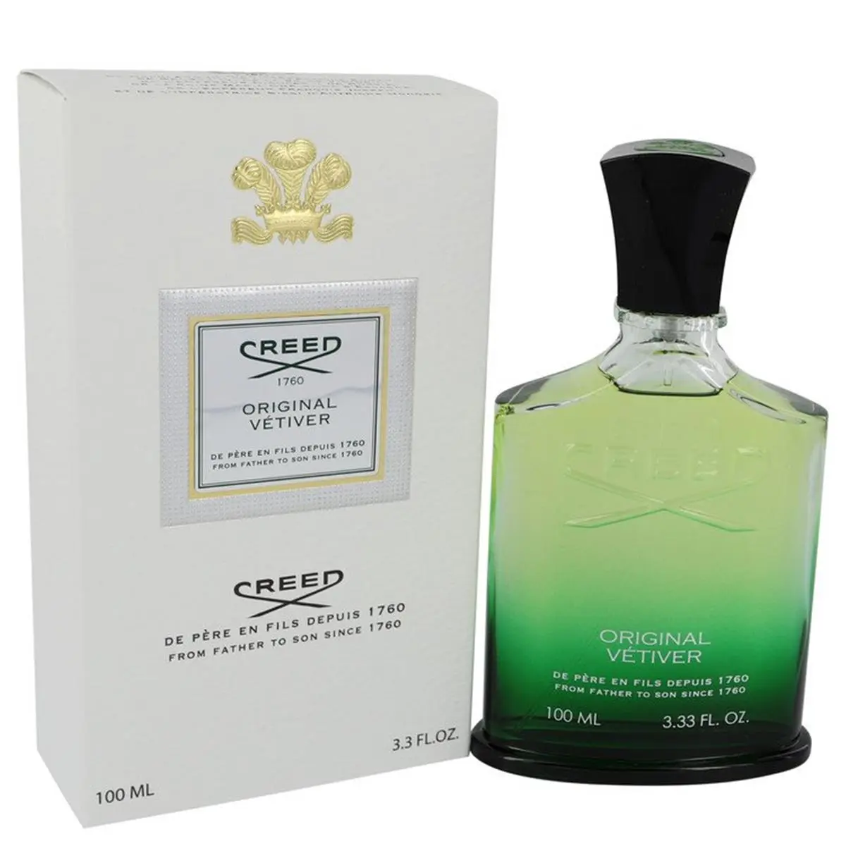Creed Original Vetiver Millesime Men's Eau de Parfum (EDP) - 3.3 fl oz Men's Fragrance, Long-Lasting Bergamot-Ginger, Citrus, Vetiver-Iris, Ambergris, Musk Fragrance Scent Blend, Fresh