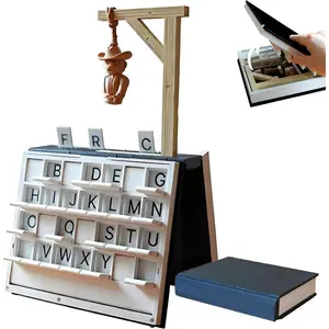 Playbook'd Hangman Game Magnetic Cowboy - 3D Printed Letter Board Games Packaged Like Books, Book Board Games with 52 Letter Cards, Vocabulary Words Spelling Challenge Table Games, Family Board Games