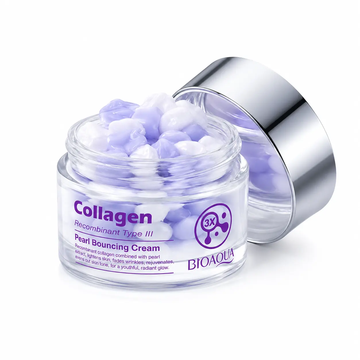 Pearl Extract Collagen Face Cream with Niacinamide & Hyaluronic Acid, Hydrating Moisturizer for Smooth Glowing Skin，Hydrating Face Moisturizer for Smooth Radiant Skin