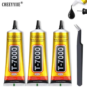 3PCS 110ml T-7000 Black Adhesive Glue for Phone, Waterproof Jewelry Glue Precision Craft Adhesive for Cell Phone Screen Repair Glass Wood Crafts Metal and Stones 110ml/1pc