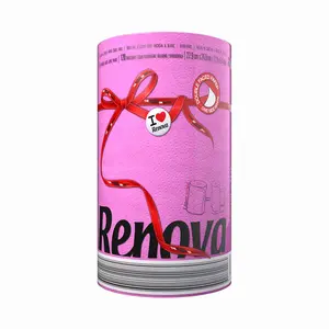 Renova Pink Paper Towel Jumbo Roll 2 Ply 120 Highly Absorbent Sheets