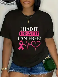 100% Cotton I Had It I Beat It I Am Free Breast Cancer Survivor T-Shirt