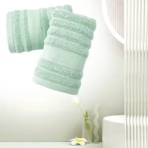 2-Pack Bathroom Hand Towels (Green) Ribbed – Guest Room & Spa Premium Cotton Face Towels 13” x 29”, Soft and Quick Drying Bathroom Supplies - Home Improvement.