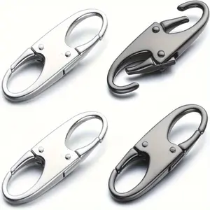 8pcs SecureLock Anti-Theft Zipper Clips - Durable Locking Zipper Pulls Replacement with Double Opening Universal Connector - Versatile Black Multi-Purpose Hooks for Backpacks, Luggage, and More