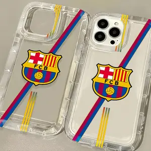 Barcelona Football Club Phone Case for iPhone 16/15/14/13/12/11 Pro Max/mini/XR/XS/x/7/8 Plus, Shock-Absorbing Shockproof Soft Tpu Back Cover