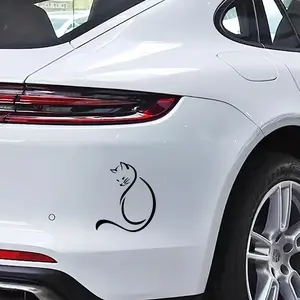 1PC For Car Bodies, Pet Trendy Merchandise, Minimalist Line Curled Cat Shape + Pure Black Color Scheme + Fresh Cute Style + Compact Car-Fit Decor, Turn Items into Gentle Healing Vibe, Travel with Healing Presence of "Pet Gentle Style Accompanies"