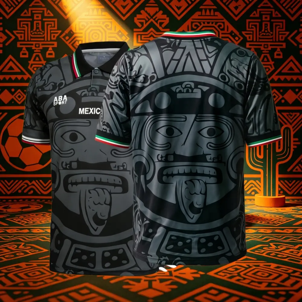 1998 Mexico National Team Third Away Black Short Sleeve Retro Soccer Jersey Breathable
